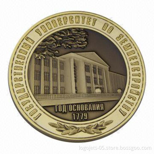 Commemoratory Die Struck Copper Coin with Soft Enamel Color Filled, Customized Designs are Accepted